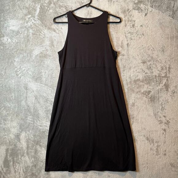 Athleta Santorini High Neck Solid Dress Black Size Small Tall - Picture 1 of 7